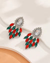 1pair Luxury Geometric Rhinestone Stud Earring