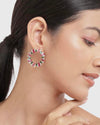Carlton London Women's Gold Plated With CZ Circular Stud Earring