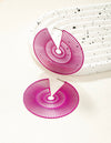 1pair Fashionable Spring/Summer Simple Design Pink Hollow Out Earrings