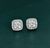 Stunning Halo Cushion Cut Women's Earrings In Sterling Silver