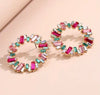 Carlton London Women's Gold Plated With CZ Circular Stud Earring