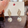 Elegant French Drop Earrings imitation Pearls