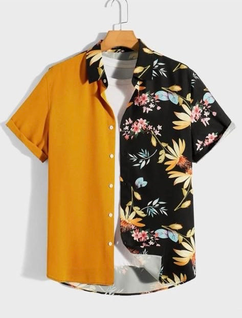 Male floral two tone shirt