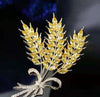 Rhinestone Wheat Design Brooch