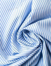 Blue & White Striped Flounce Hem Woven Casual Dress, V-Neck, Summer