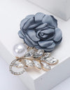 1pc Alloy Fabric Flower Brooch