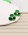 1pair Green Acrylic Earrings Suitable For Women