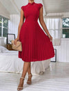 Casual Patchwork Lace Pleated Hem Dress