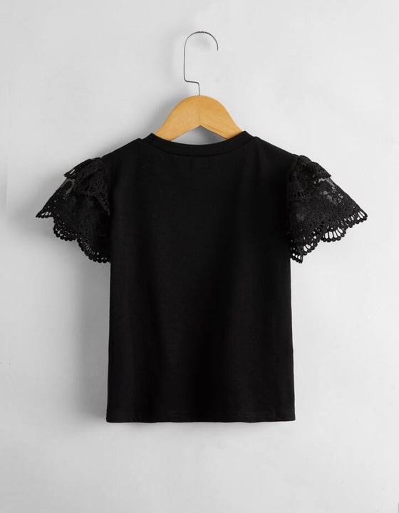 Kids CHARMNG Young Girl Contrast Lace Top