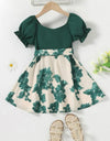 GIRLS Kids SUNSHNE Toddler Girls Floral Print Puff Sleeve Shirred Belted Dress