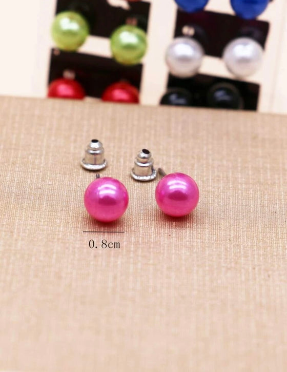 12pairs Faux Pearl Design Stud Earrings