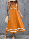 Women's Color Block Dress With Ruffle Hem
