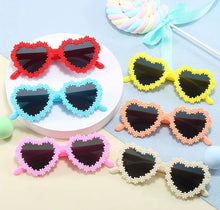  6pcs Trendy Flower heart Frame Glases Set for boys and girls