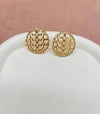 1pair New Arrival Simple & Elegant Hollow Circle Stud Earrings