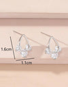 2pcs Cubic Zirconia Decor Stud Earrings