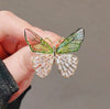 Delicate Hollow Out Butterfly Shaped Rhinestone Insects Brooch