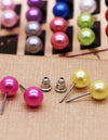 12pairs Faux Pearl Design Stud Earrings