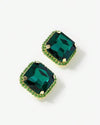 Fashionable All-Match Green Rhinestone Stud Earrings