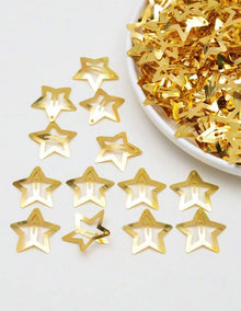  50pcs Girls' Gorgeous Gold Star Bb Hair Clip With Pentagram Shape, Suitable For Daily Wear Or Vacation