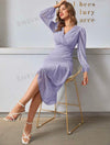 Swiss Dot Wrap Fitted Dress