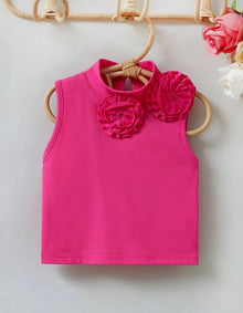  Toddler Girls Appliques Mock Neck Tank Top