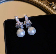  1 Pair Silver-Needle Knot, Zirconia & Faux Pearl Decor Earrings, Fashionable, Luxurious, Simple Yet Elegant, Perfect For Elegant Ladies'