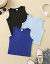 Young Girl 3pcs Solid Tank Top