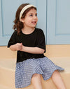 Toddler Girls Polka Dot Print Ruffle Hem Smock Dress