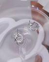 2pcs Cubic Zirconia Decor Stud Earrings