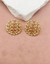 1pair New Arrival Simple & Elegant Hollow Circle Stud Earrings