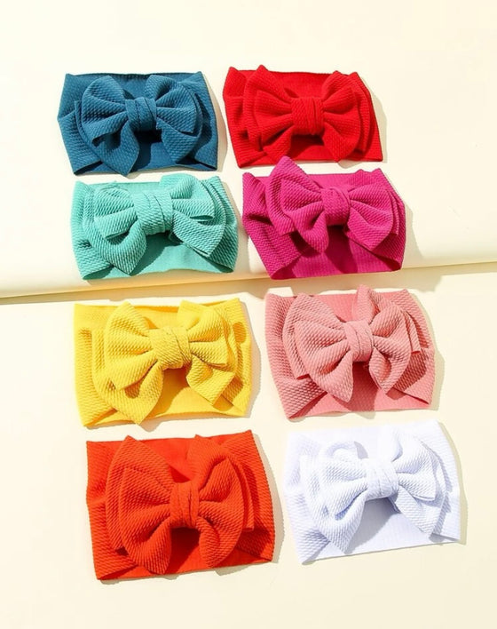 8pcs Baby Bow Decor Hair Band