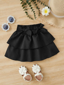  Kids EVRYDAY Young Girl Bow Front Layer Hem Skirt