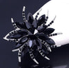 Brooch Pin Big Flower Diamond Brooch Crystal Brooch Brooch Clothing Accessories (Color : White K+Solid Black)