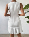 Solid Pleated Hem Dress