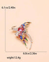 Rhinestone Bird Design Brooch