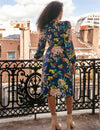 Floral Print Split Thigh Dress Without Belt