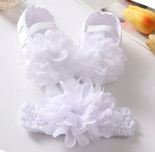  Baby Shoes & Headband Set, Flower Pattern Princess Style, Perfect For Birthday Party Decoration, Ages 0-6Months