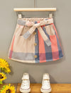 Kids EVRYDAY Toddler Girls Plaid Fake Button Belted Skirt