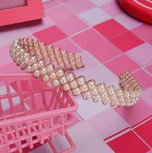  1pc Girls Faux Pearl Trendy Hair Hoop Headwear Princess Hair Accessories For Holiday Birthday Dance Party