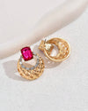 1pair Designer Zinc Alloy Hollow Out Earrings With Gemstone, Suitable For Women's Elegant Charm, Dazzling Holiday & Party, Casual & Date, As Well As Mother's Day Gift