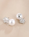 Flower & Clover & Zirconia & Faux Pearl Design Earrings