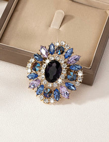  1pc Fashionable Luxurious Brooch With Colorful Gemstones In European And American Style