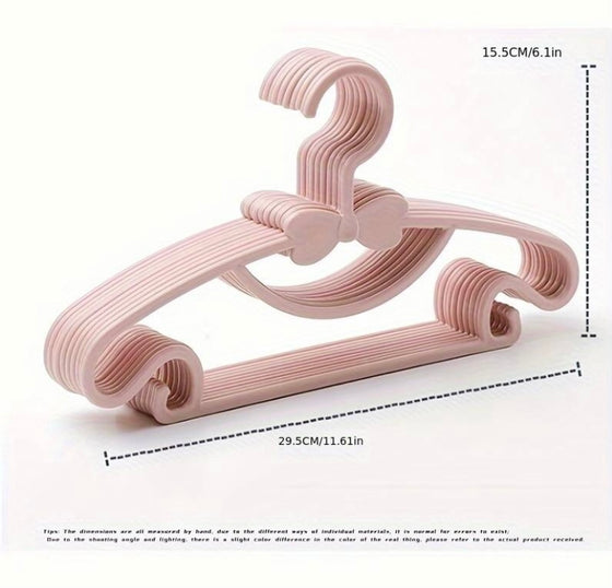 20pcs Pink Baby Clothes Storage Plastic Hangers, Kid Clothes Drying Racks, Durable Anti-slip Clothes Drying Racks, Household Storage Organization For Bathroom, Bedroom, Closet, Wardrobe, Home, Dorm