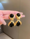 1pair High-Grade Black Vintage Acrylic Earrings