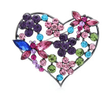  Heart Flower Dragonfly Crystal Rhinestone Brooch Pin