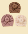 3pcs Baby Solid Hat Set
