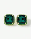 Fashionable All-Match Green Rhinestone Stud Earrings