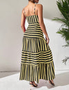 Frenchy Striped Ruffle Trimmed Summer Cami Dress