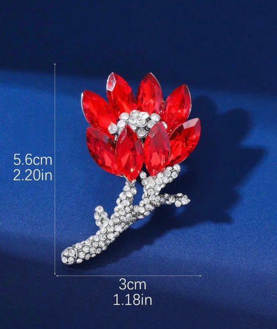 1pc Alloy Fashionable Crystal Corsage With Exquisite Glass Rhinestone Detail & Elegant Olive Branch Shaped Brooch To Keep Clothing In Place, Ideal For Party And Festival Gift