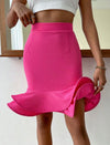 High Waist Mermaid Hem Skirt